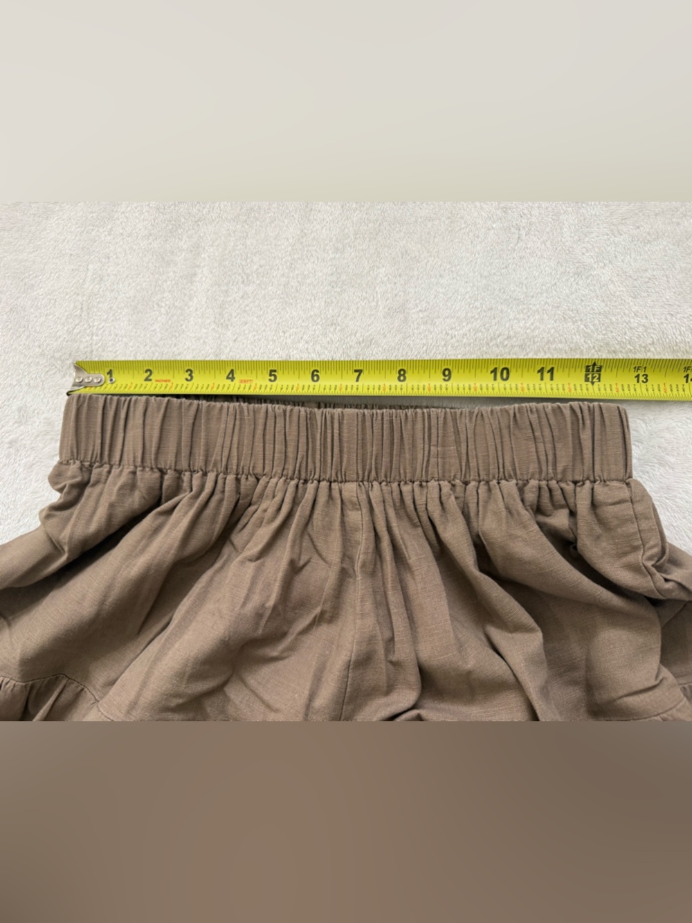 Boho Cottagecore Lace Panel Midi Skirt | Taupe Tiered Prairie Skirt size medium - Picture 6 of 7